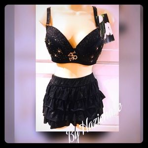 Fancy Bra with mini skirt